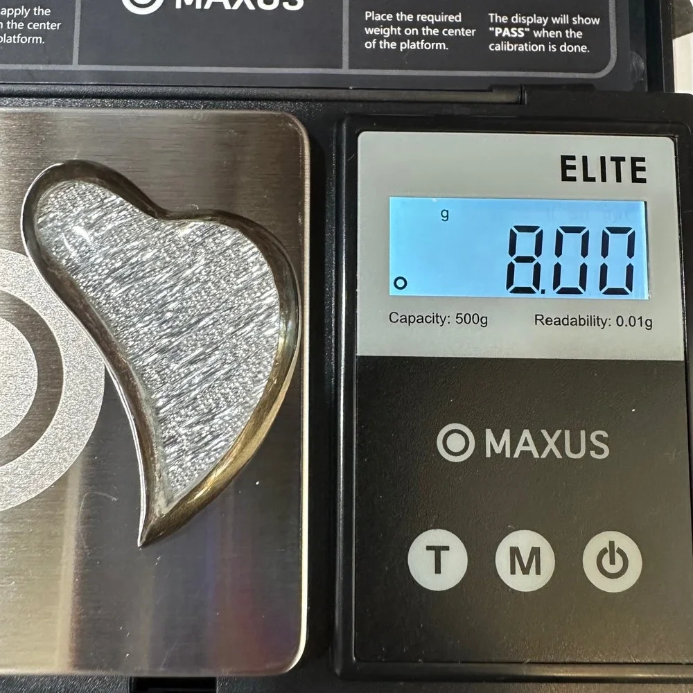 Heart‎ Brooch Component Mexican Silver Sterling Mex 9